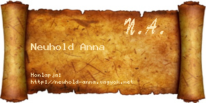 Neuhold Anna névjegykártya